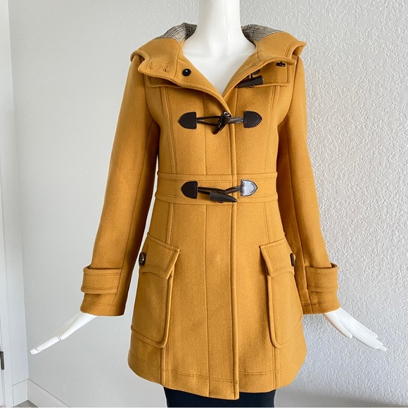 Burberry Jackets & Coats Burberry Mustard Yellow Duffle Coat Poshmark